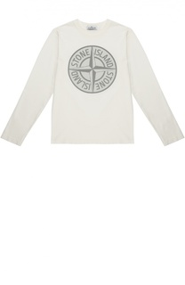 Хлопковый лонгслив с логотипом бренда Stone Island