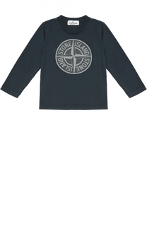 Хлопковый лонгслив с логотипом бренда Stone Island