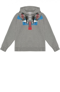 Хлопковый свитшот с капюшоном и принтом Marcelo Burlon Kids of Milan