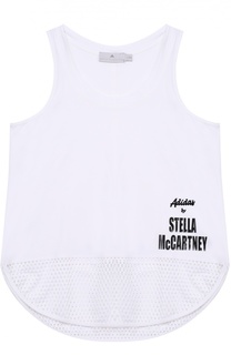 Спортивный топ свободного кроя с перфорацией Adidas by Stella McCartney