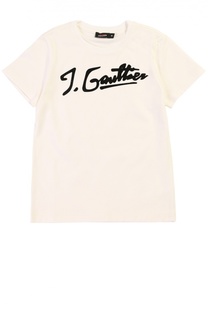 Хлопковая футболка с аппликацией Jean Paul Gaultier