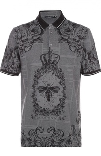 Хлопковое поло с принтом Dolce &amp; Gabbana