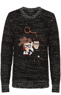 Шерстяной свитер с аппликацией DG Family Dolce &amp; Gabbana