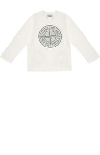 Хлопковый лонгслив с логотипом бренда Stone Island