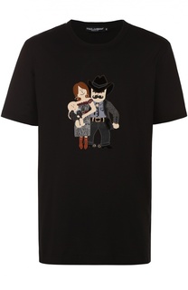 Хлопковая футболка с аппликацией DG Family Dolce &amp; Gabbana