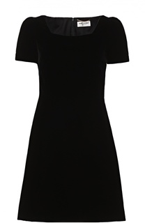 Приталенное мини-платье с коротким рукавом Saint Laurent