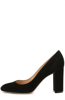 Туфли Linda из нубука на устойчивом каблуке Gianvito Rossi
