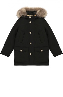 Пуховая парка с меховой отделкой капюшона Woolrich