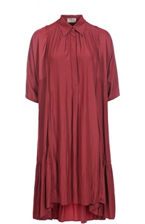 Платье-рубашка асимметричного кроя с укороченным рукавом Lanvin