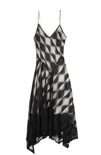 Приталенное платье на бретельках асимметричного кроя DKNY