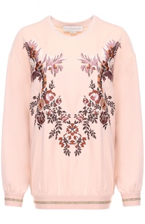 Топ свободного кроя с длинным рукавом и цветочной вышивкой Stella McCartney