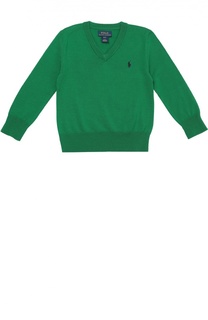 Шерстяной пуловер с логотипом бренда Polo Ralph Lauren