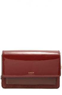 Сумка из комбинированной кожи и замши на цепочке DKNY