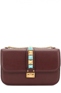 Сумка Glam Lock medium с шипами из бирюзы Valentino