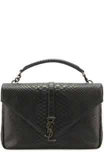 Сумка Collège Monogram medium из кожи питона Saint Laurent