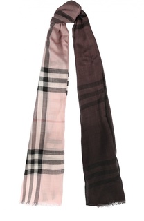 Шарф в клетку из смеси шелка и шерсти Burberry