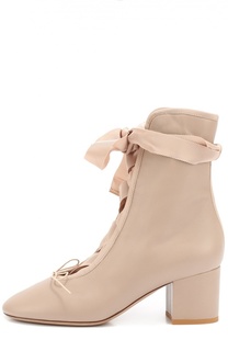 Кожаные ботильоны Ballet с лентами Valentino