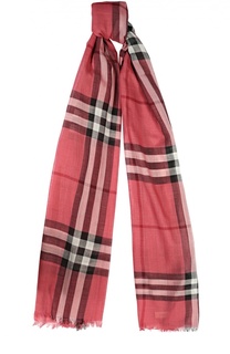 Шарф в клетку из смеси шелка и шерсти Burberry