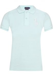 Поло с вышитым логотипом бренда Polo Ralph Lauren