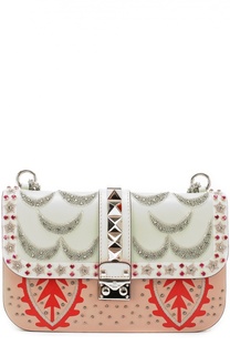 Сумка Glam Lock medium с вышивкой бисером и стразами Valentino