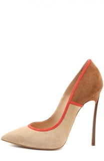 Туфли из нубука на шпильке Blade Casadei