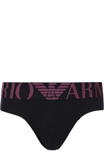 Хлопковые брифы с широкой резинкой Emporio Armani