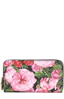 Кошелек на молнии из кожи с принтом Dolce &amp; Gabbana