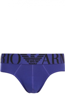 Хлопковые брифы с широкой резинкой Emporio Armani