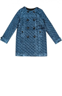 Двубортное пальто с фактурной отделкой Burberry