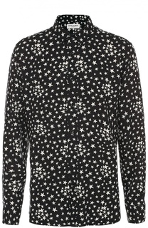 Рубашка из вискозы с принтом в виде звезд Saint Laurent