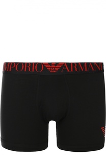 Удлиненные хлопковые боксеры с широкой резинкой Emporio Armani