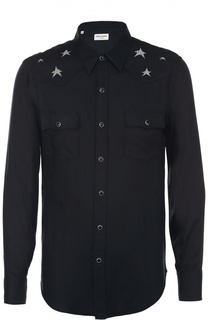 Рубашка из вискозы на кнопках Saint Laurent