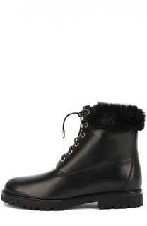 Кожаные ботинки The Heilbrunner с меховой отделкой Aquazzura