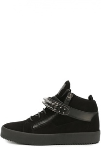 Замшевые кеды Oliver с отделкой из натуральной кожи Giuseppe Zanotti Design