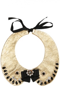 Воротник из кожи с кристаллами Dolce &amp; Gabbana