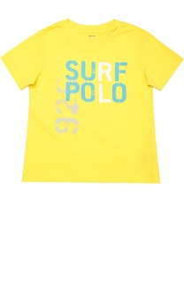 Хлопковая футболка с надписью Polo Ralph Lauren