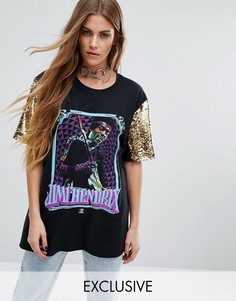 Футболка с пайетками на рукавах Reclaimed Vintage Hendrix - Черный