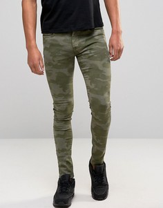 Зеленые джинсы слим с камуфляжным принтом Brooklyn Supply Co - Зеленый