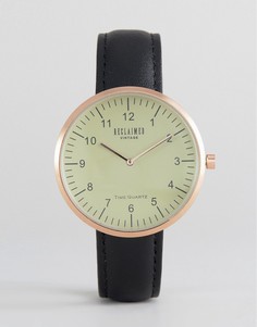 Часы с черным кожаным ремешком Reclaimed Vintage Dome - Черный