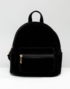 Небольшой бархатный рюкзак Daisy Street - Черный