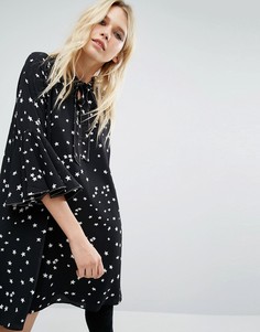 Платье-туника с принтом звезд Sister Jane - Черный
