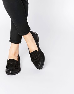 Лоферы для широкой стопы с бахромой New Look - Черный