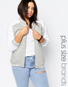 Трикотажная бейсбольная куртка‑пилот New Look Plus - Серый