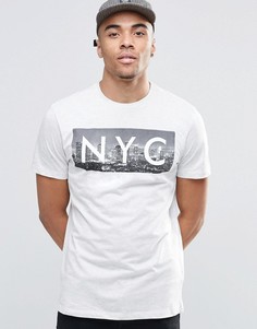 Футболка кремового цвета с принтом NYC New Look - Кремовый