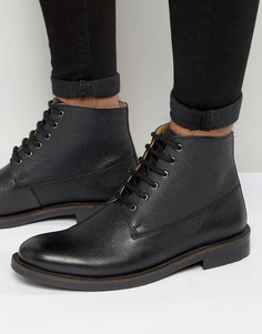 KG By Kurt Geiger Lace Up Boots In Black Leather - Черный