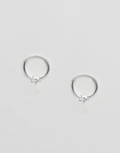 Серебряные серьги-кольца со звездами Reclaimed Vintage - Серебряный