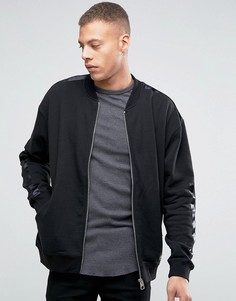 Трикотажная куртка-пилот с отделкой в стиле смокинга Cheap Monday Appeal - Черный