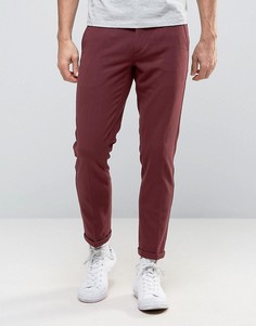 Бордовые брюки с поясом на резинке Lindbergh - Красный