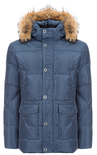 Куртка на искусственном пуху с отделкой мехом енота Jorg Weber