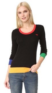 Разноцветный свитер с вышивкой в виде губ Sonia by Sonia Rykiel